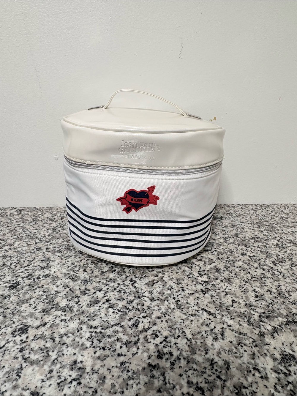 Jean Paul Gaultier Classique "In Love" sailor-striped vanity cosmetic case